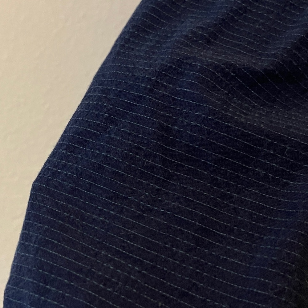 LARSSON & CO Men's Navy Button-Up Long Sleeve Shirt MEDIUM Cotton Stripes - Picture 6 of 7